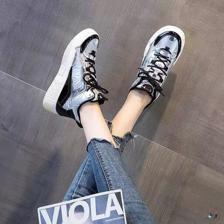 All-match Thick-soled Sneakers Explosive Style Shoes Leather Casual Women's Shoes