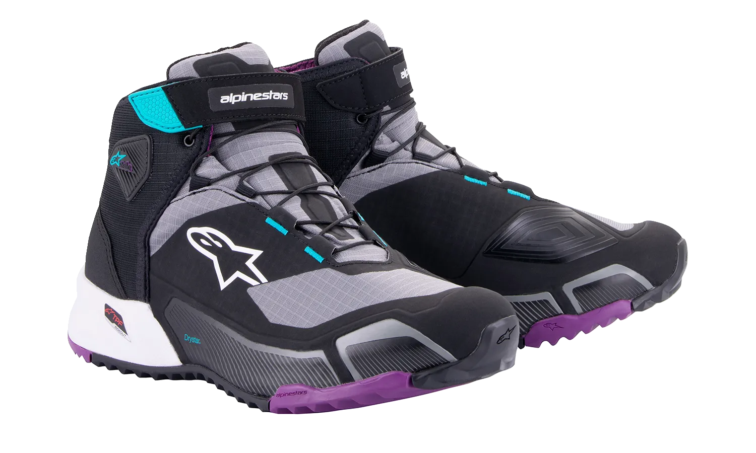 ALPINESTARS Stella CR-X Drystar Shoes - Black/Gray/Teal/Purple - US 9.5 2611523137095