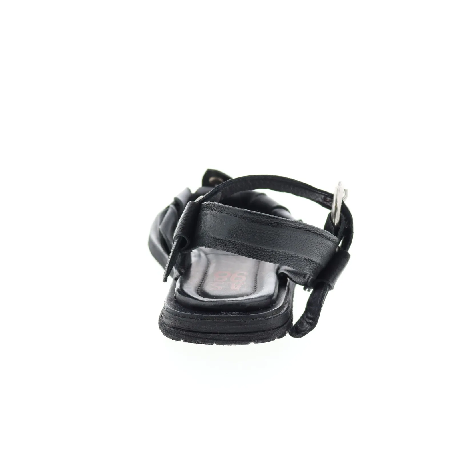 A.S.98 Tarron A84001-101 Womens Black Leather Strap Sandals Shoes