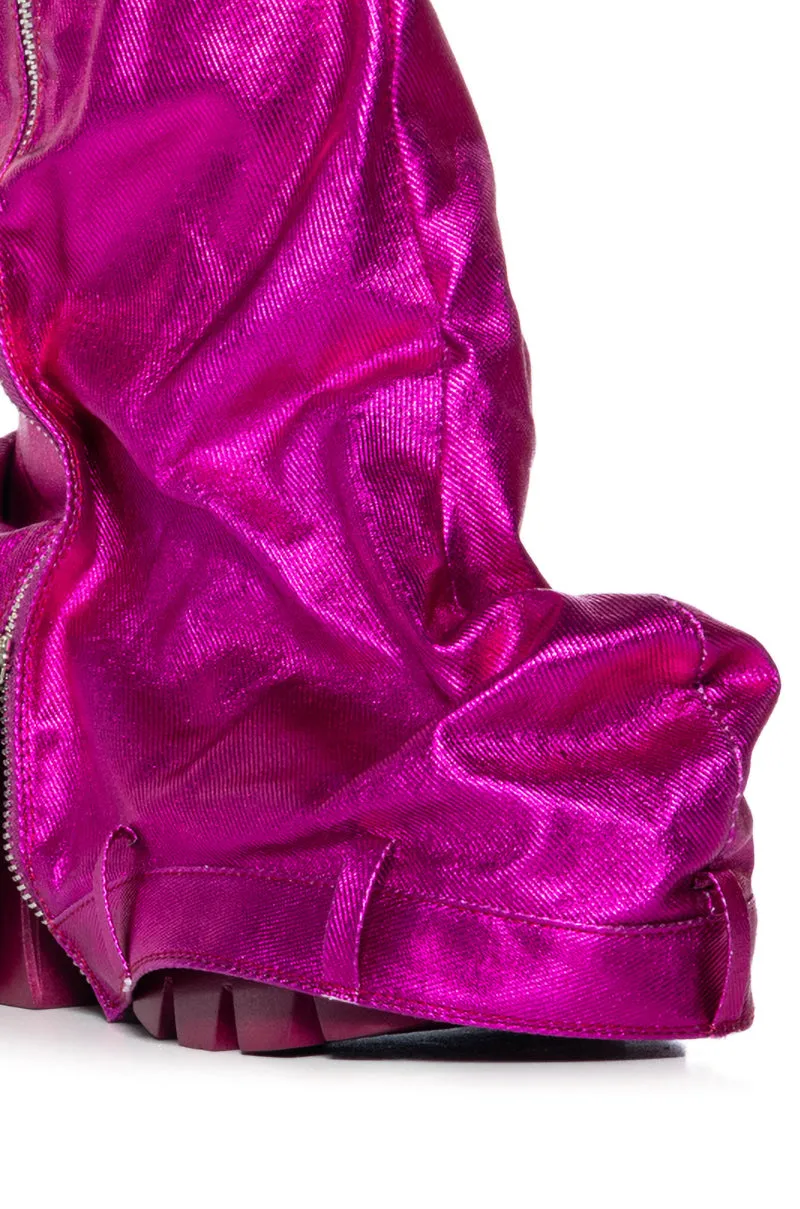AZALEA WANG ANGELA FUCHSIA FLAT BOOTIE
