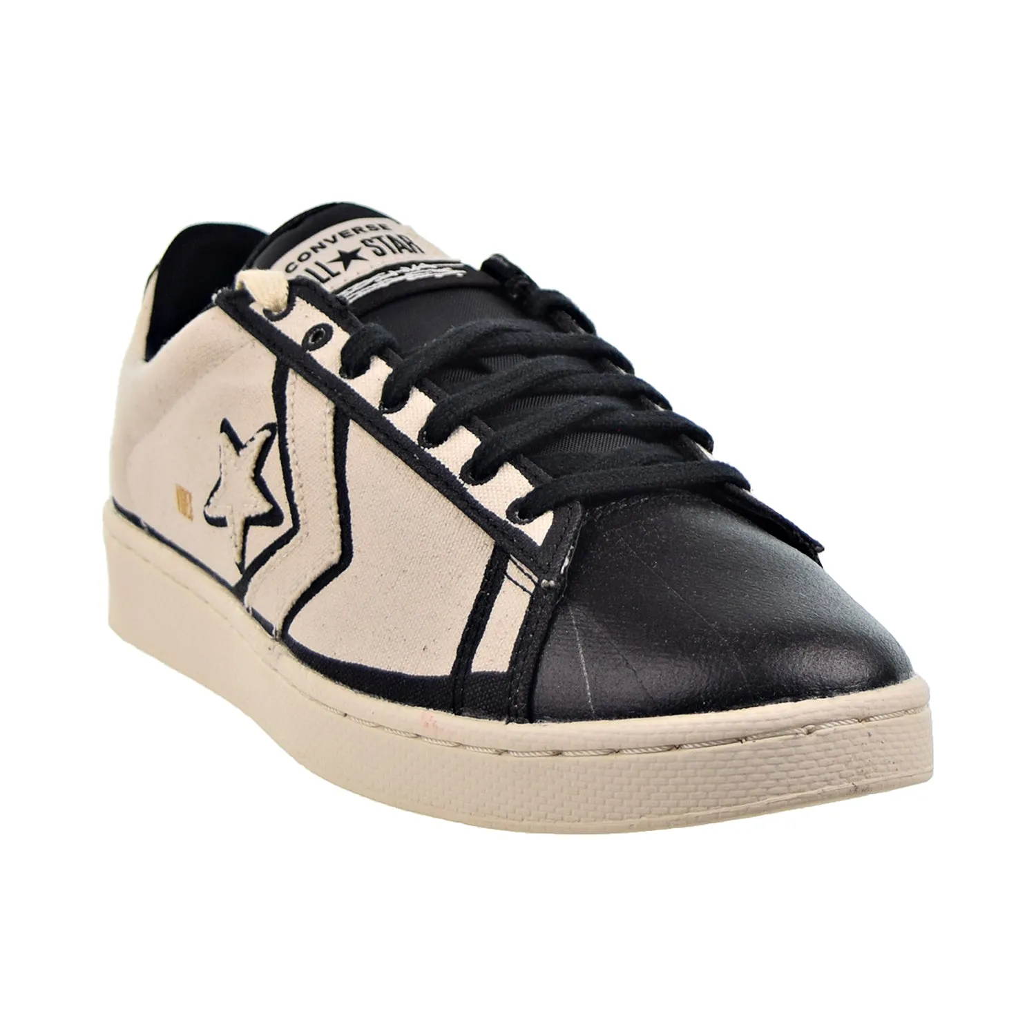 Converse x Joshua Vides Pro Leather OX Men's Shoes Natural Ivory-Black-White