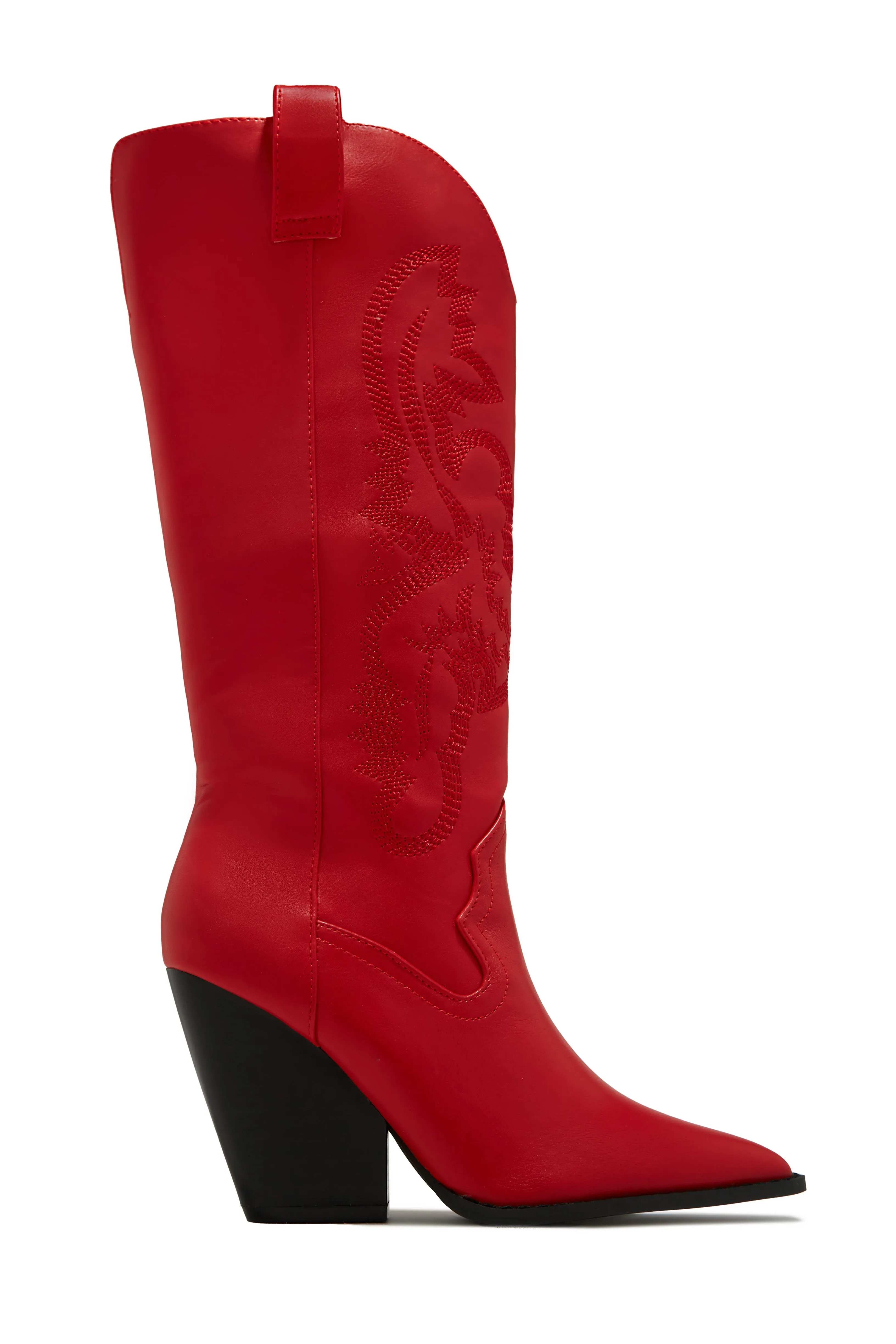 Jamille Block Heel Cowgirl Boots - Black