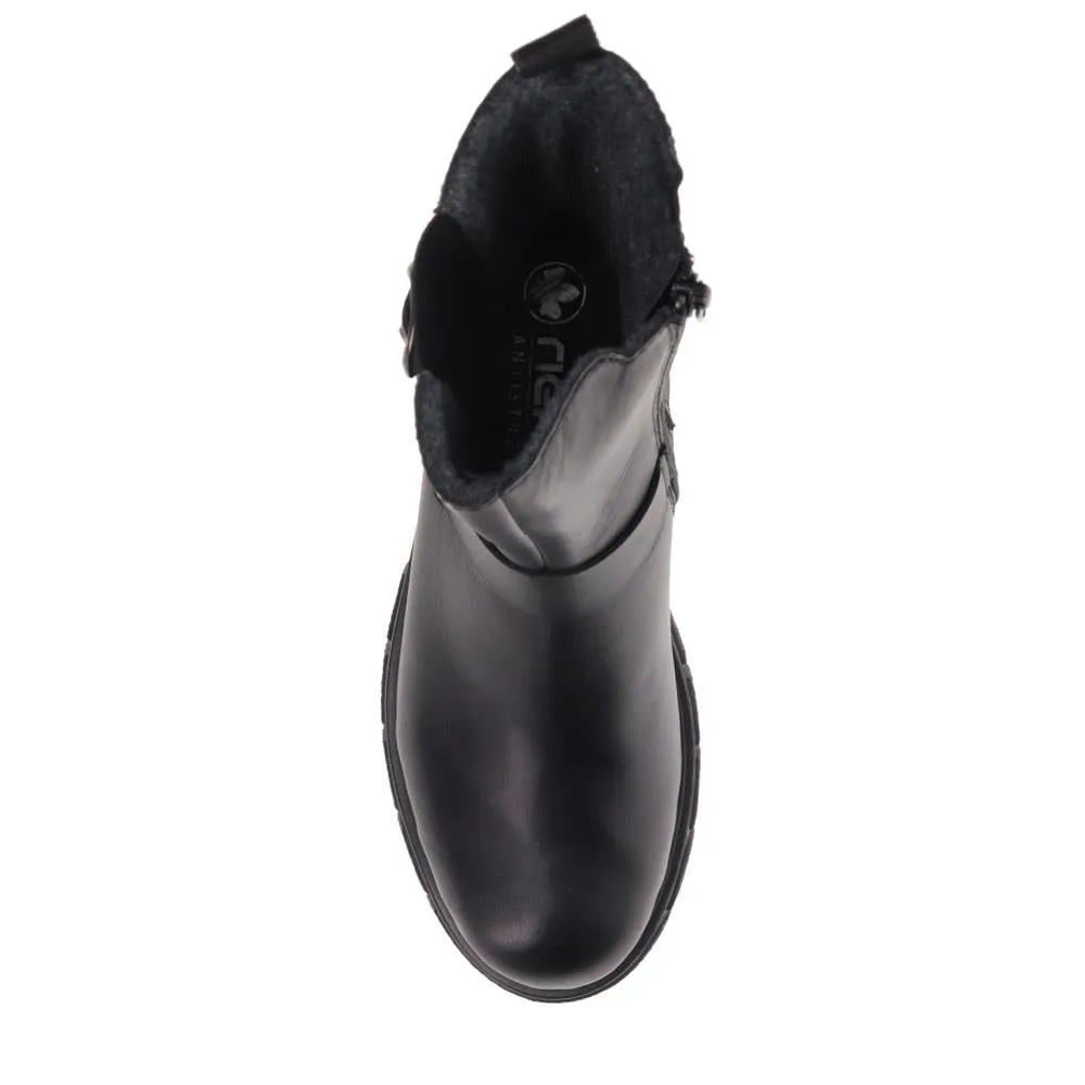 Leather Chunky Ankle Boots - RKR40536 / 326 105