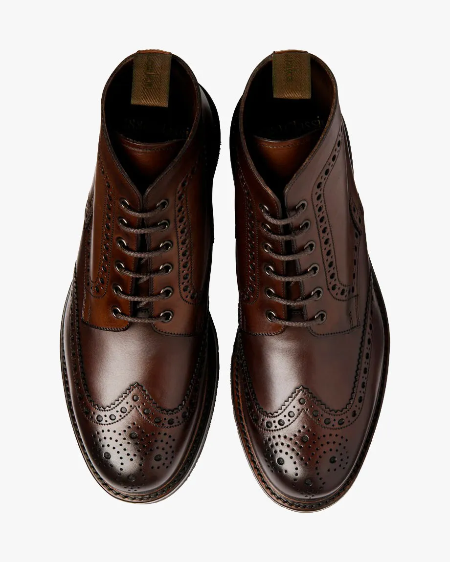 Loake 1880 Country Bedale Brogue Boot - Dark Brown