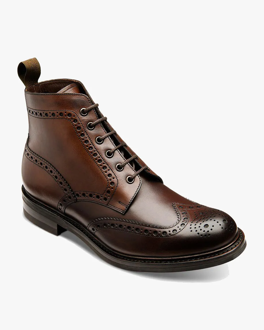 Loake 1880 Country Bedale Brogue Boot - Dark Brown