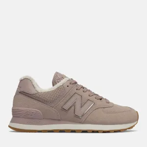Scarpe Donna NEW BALANCE Sneakers 574 in Suede colore Au Lait e Gold