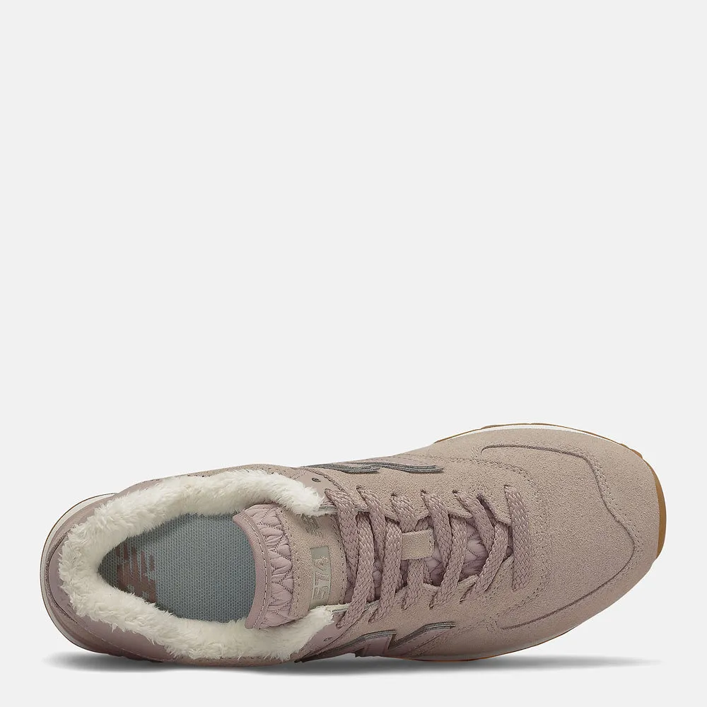 Scarpe Donna NEW BALANCE Sneakers 574 in Suede colore Au Lait e Gold