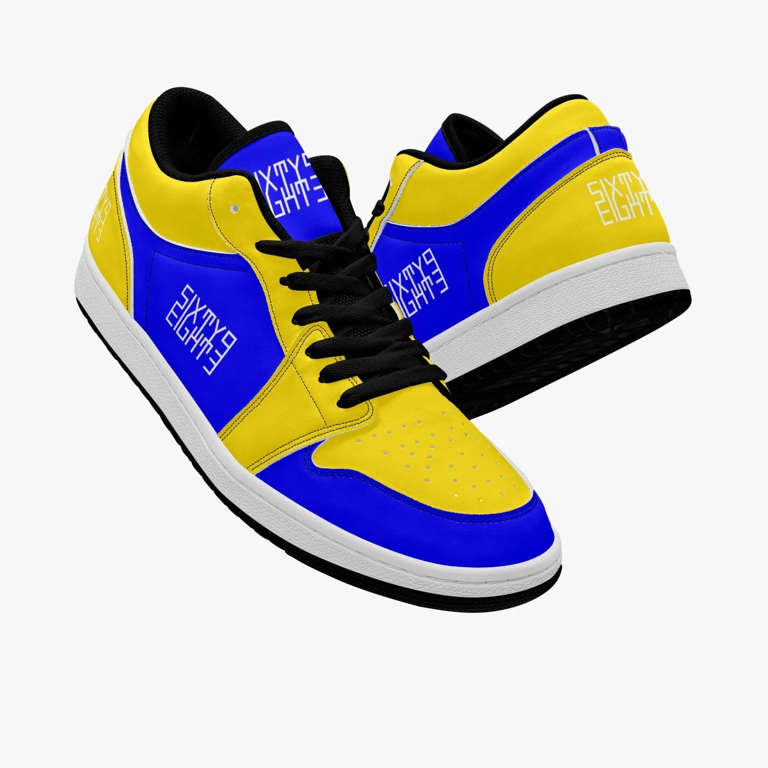 Sixty Eight 93 Logo White Blue & Yellow SENTLT1 Shoes