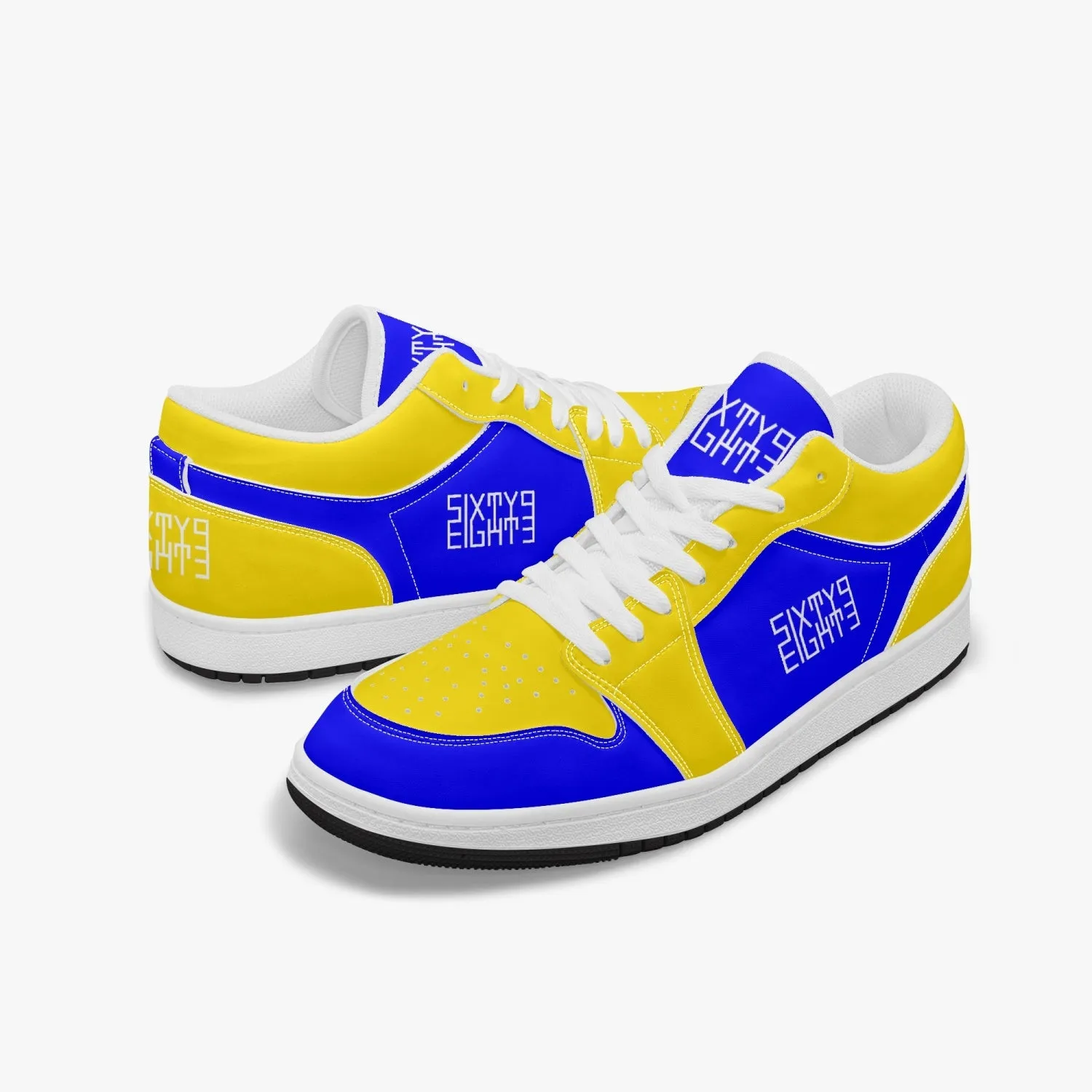 Sixty Eight 93 Logo White Blue & Yellow SENTLT1 Shoes