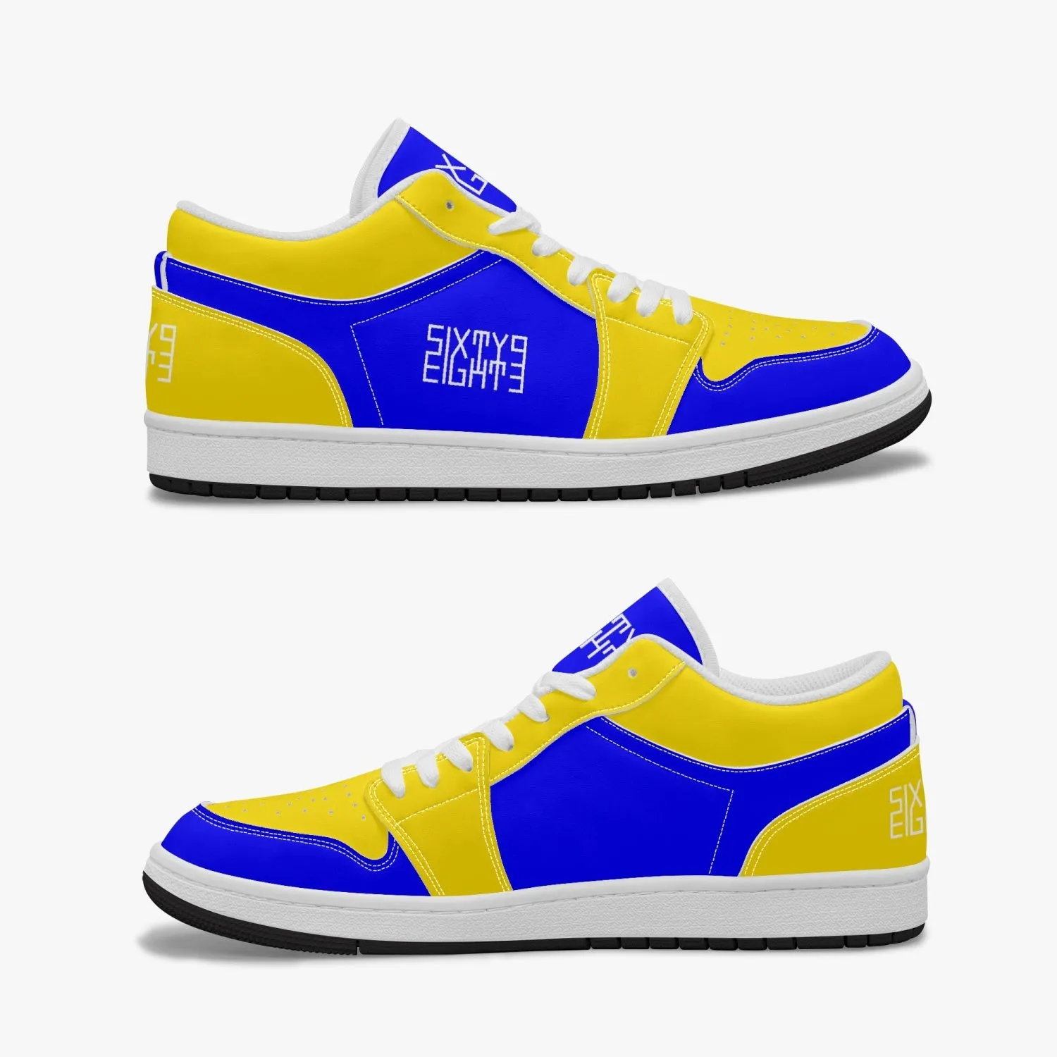 Sixty Eight 93 Logo White Blue & Yellow SENTLT1 Shoes