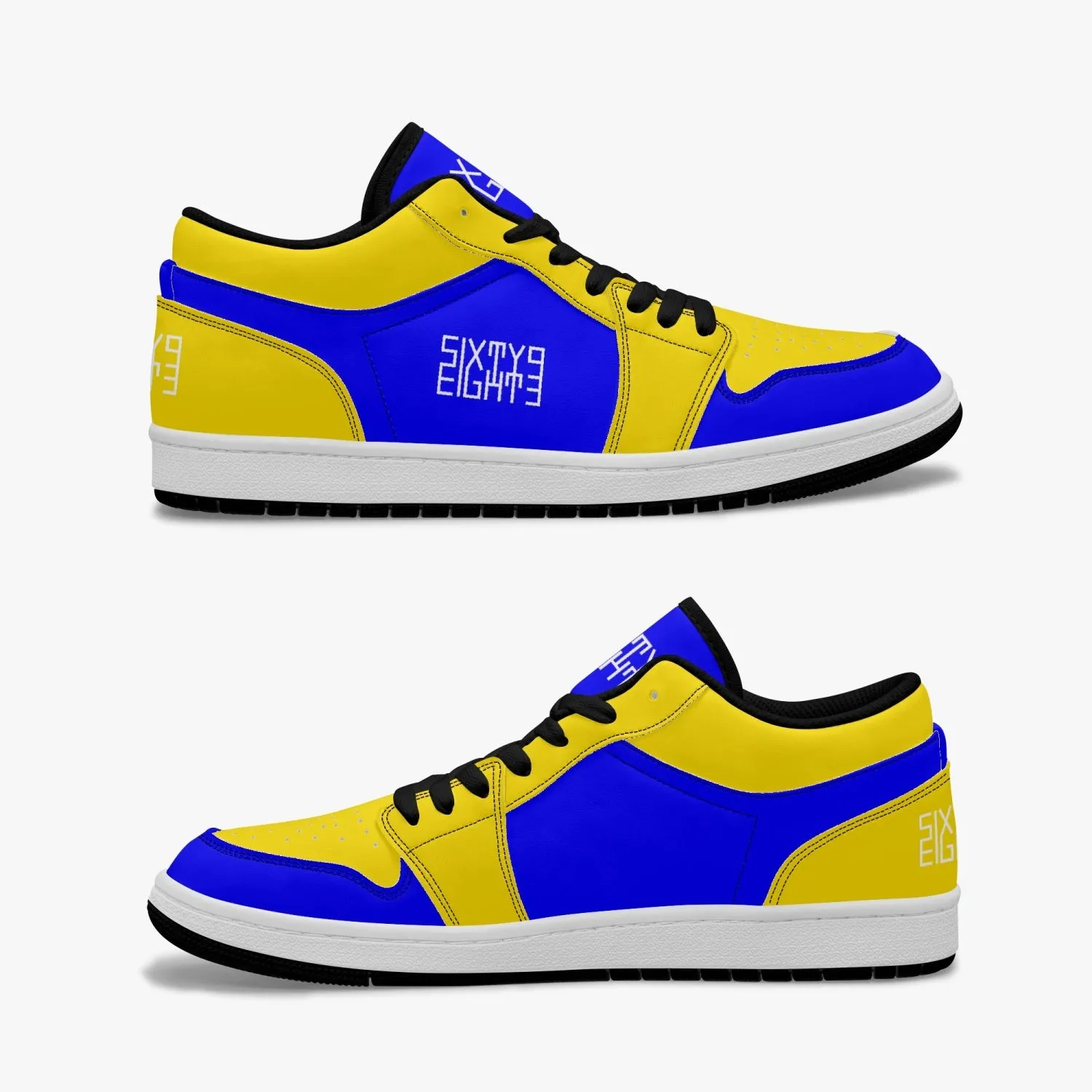 Sixty Eight 93 Logo White Blue & Yellow SENTLT1 Shoes