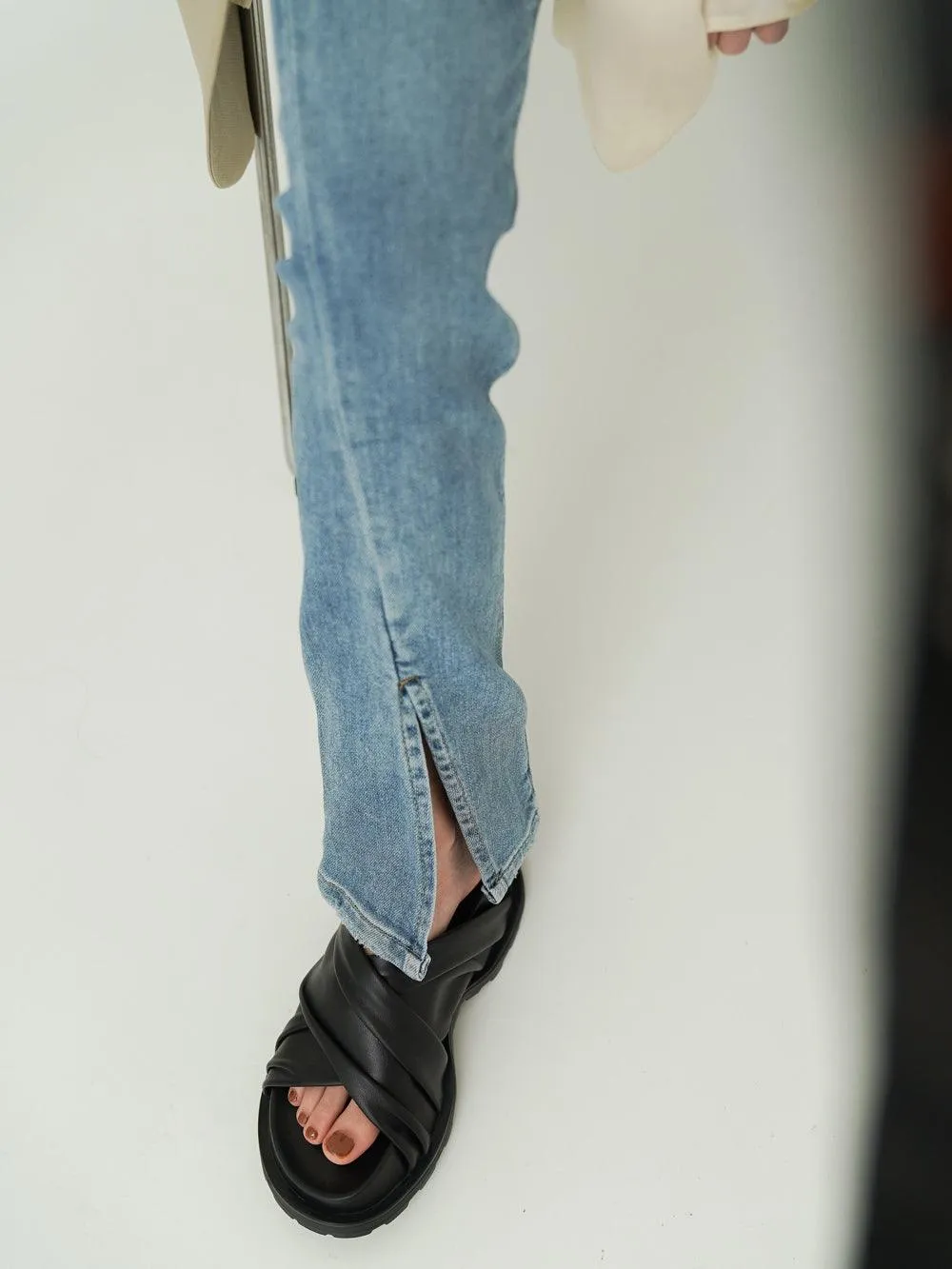 Super Comfortable Soft Nappa Cross-wrinkle Slippers With Thick-soled Heightening Mules
