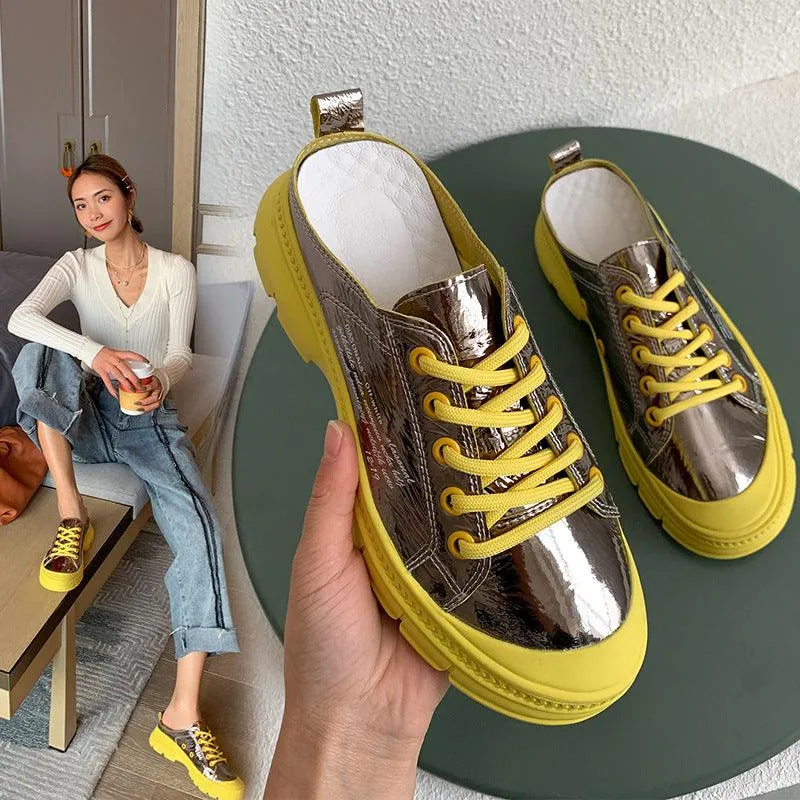 Thick-soled Baotou Slippers Half-drag Casual Outside Wear
