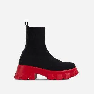 Thick-soled Casual Plus Size Net Red Knit Short Boots