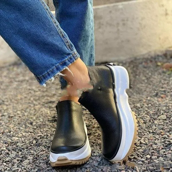 Thick Soled Side Zipper Warm Shoes For Autumn And Winter