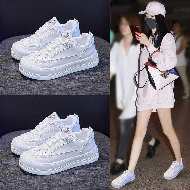 Women's Trendy Thick-soled Sponge Cake Big Toe White Shoes