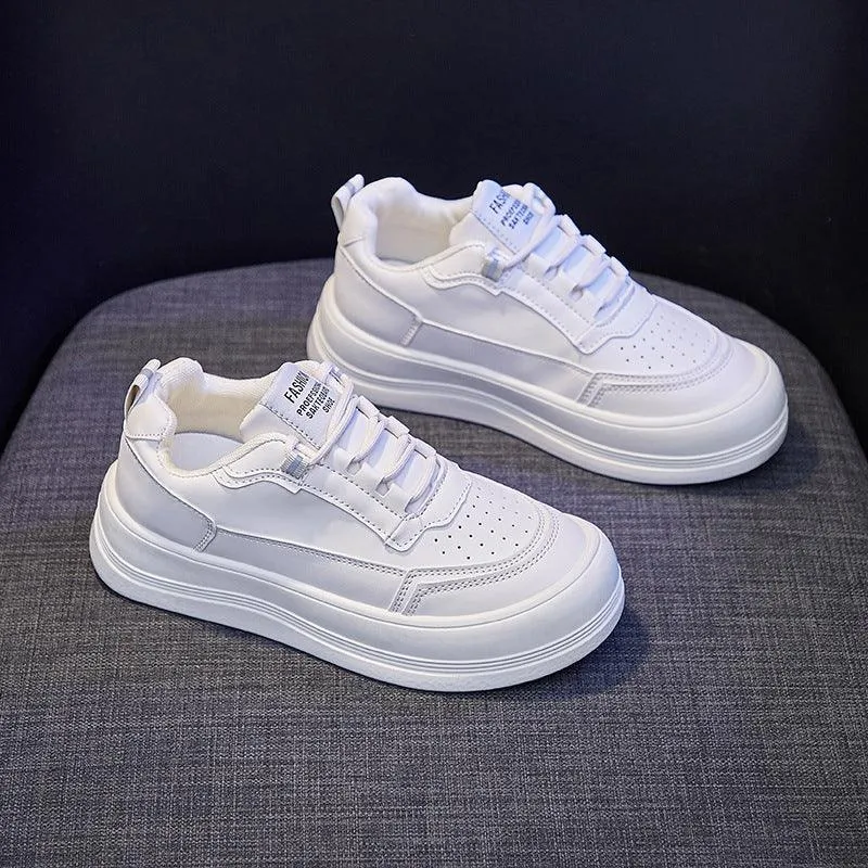 Women's Trendy Thick-soled Sponge Cake Big Toe White Shoes