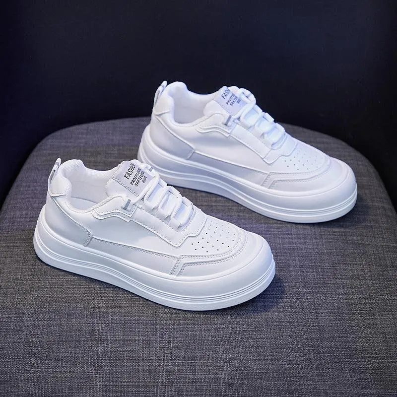 Women's Trendy Thick-soled Sponge Cake Big Toe White Shoes